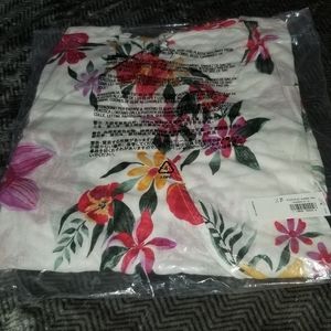 White floral wrap top